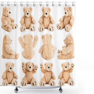 Personality  Teddy Bear In Different Positions Shower Curtains