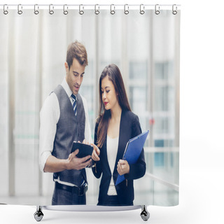 Personality  Business People Meeting Shower Curtains
