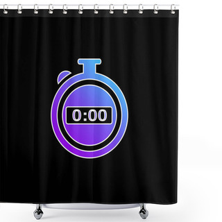 Personality  Black Stopwatch Blue Gradient Vector Icon Shower Curtains