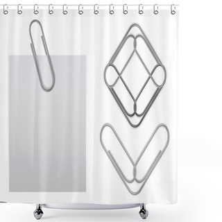 Personality  Vector Sticky Note With Paper Clip Shower Curtains