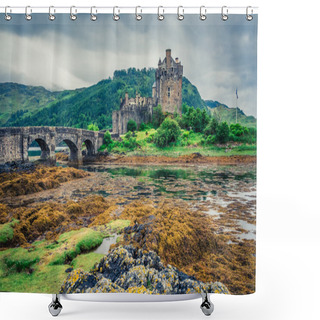 Personality  Breathtaking Dusk Over Loch At Eilean Donan Castle, Scotland Shower Curtains