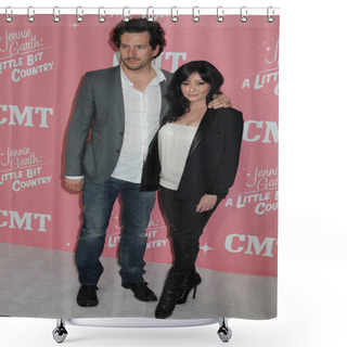 Personality  Shannen Doherty And Kurt Iswarienko At The Jennie Garth 40th Birthday Celebration, The London, West Hollywood, CA  Shower Curtains