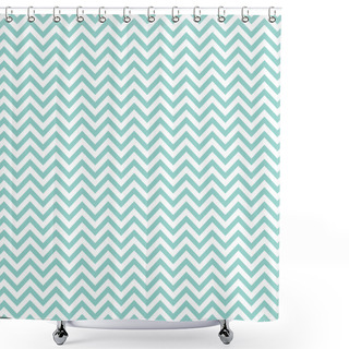 Personality  Blue Chevron Seamless Pattern Shower Curtains