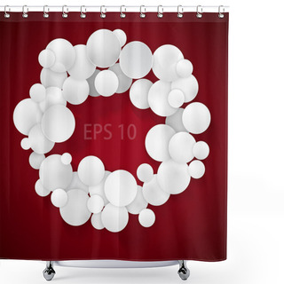 Personality  Bubbles Design On A Red Background Design Shower Curtains