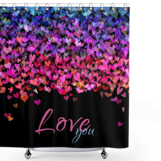 Personality  Bright Hearts Background.  Shower Curtains