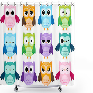 Personality  Cartoon Owls Shower Curtains