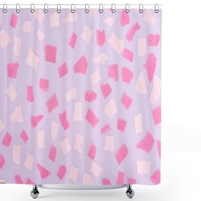 Personality  Top View Of Purple Texture With Pink Paint Stains For Background Shower Curtains