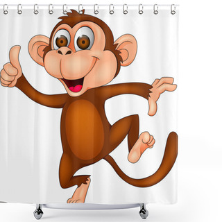 Personality  Monkey Cartoon Dancing Shower Curtains