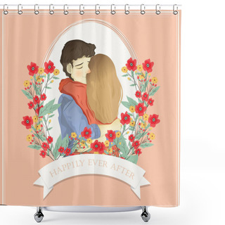 Personality  Happily Ever After Card Shower Curtains