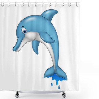 Personality  Cartoon Dolphin Jumping Shower Curtains