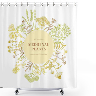 Personality  Medicinal Plants. Shower Curtains