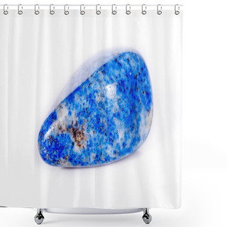Personality  Macro Mineral Stone Blue Lapis Lazuli (afghanistan) On White Bac Shower Curtains