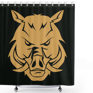 Personality  Illustration Of Wild Boar Shower Curtains