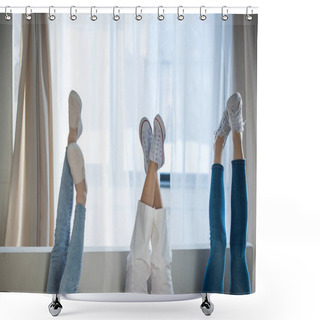 Personality  Women Lying On Sofa Shower Curtains