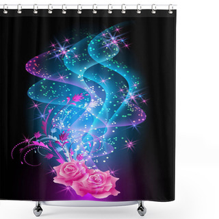 Personality  Butterfly With Glowing Firework Shower Curtains