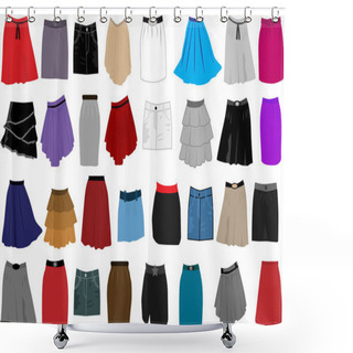 Personality  Skirts-icon Vector Shower Curtains