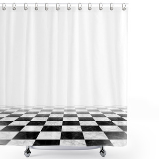 Personality  Black And White Chessboard Background Shower Curtains