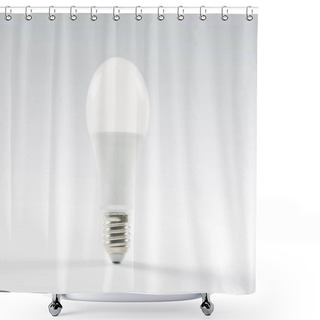 Personality  Energy Saving Lamp On White Background Shower Curtains