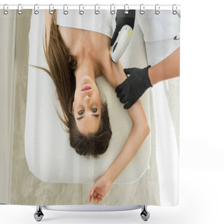 Personality  Woman Having Laser Epilation Shower Curtains