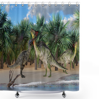 Personality  Olorotitan Under Attack Shower Curtains