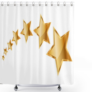 Personality  Vector Illustration Gold Stars Shower Curtains