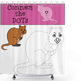 Personality  Educational Game: Connect The Dots. Little Cute Quokka Smiles. Shower Curtains