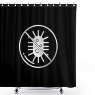 Personality  Bacteria Silver Plated Metallic Icon Shower Curtains