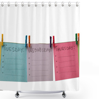 Personality  Colored Paper With The Days Of The Week Shower Curtains