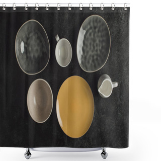 Personality  Ceramic Tableware Shower Curtains