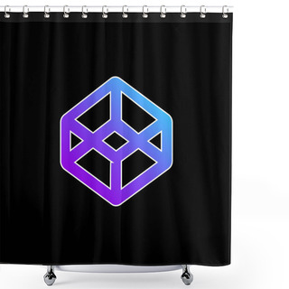 Personality  3d Outlined Shape Blue Gradient Vector Icon Shower Curtains