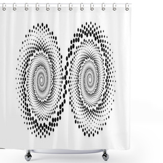 Personality  Design Spiral Dots Backdrop. Abstract Decorative Element. Vector-art Illustration. No Gradient Shower Curtains