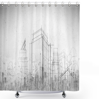 Personality  Construction Sketch Plan Shower Curtains
