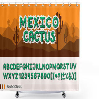 Personality  Horizontal Banner Set With Cactus Plants Shower Curtains