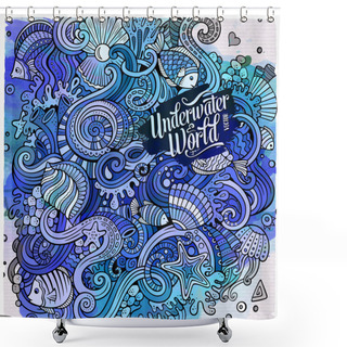 Personality  Cartoon Hand-drawn Doodles Underwater Life Illustration Shower Curtains