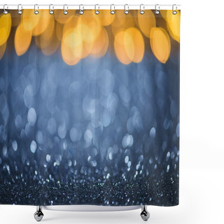 Personality  Selective Focus Of Blurred Sparkling Lights And Bokeh Shower Curtains