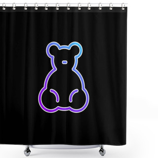 Personality  Baby Bear Toy Blue Gradient Vector Icon Shower Curtains