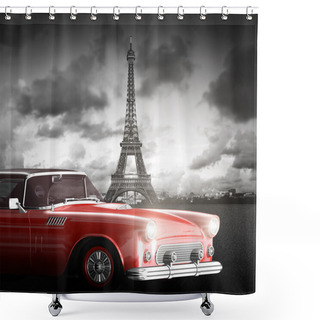 Personality  France And Retro Car. Shower Curtains
