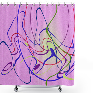 Personality  Modern Digital Abstract Painting. 3d Rendeering. Shower Curtains