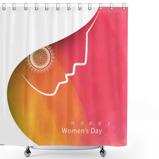 Personality  Greeting Card For Women's Day Celebration. Shower Curtains
