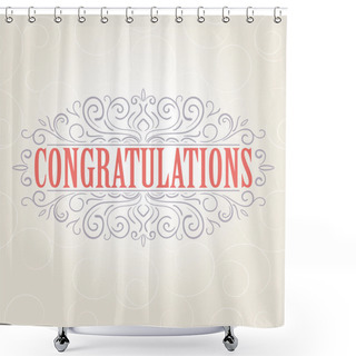 Personality  Vector Vintage Congratulations Card Shower Curtains