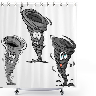Personality  Cartoon Hurricane, Tornado And Typhoon Characters Shower Curtains