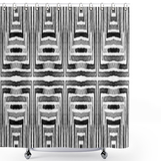 Personality  Dark Black And White Seamless Border Scroll. Geome Shower Curtains