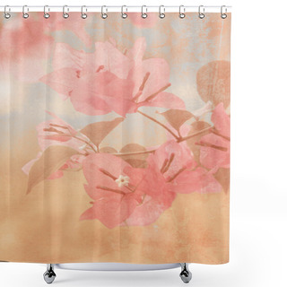 Personality  Bougainvillea With Soft Vintage Oil Painting Texture - Flower Background Shower Curtains