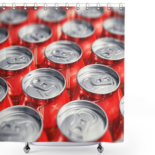 Personality  Macro View Of Drink Cans Shower Curtains