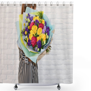 Personality  Flowers As A Gift For A Woman. Beautiful Bouquet. Shower Curtains