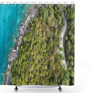 Personality  Top View Landscape Of Beautiful Tropical Sea In Summer Season  Shower Curtains