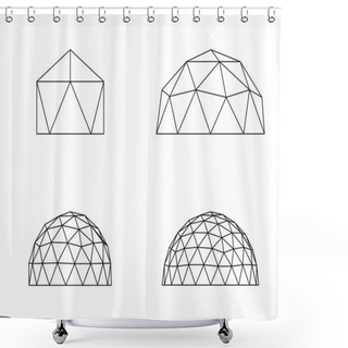 Personality  Geodesic Domes Vector Illustration Line Illustration On White Background Shower Curtains
