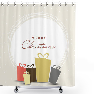 Personality  Merry Christmas Celebration With Gift Boxes On Snowflakes Backgr Shower Curtains