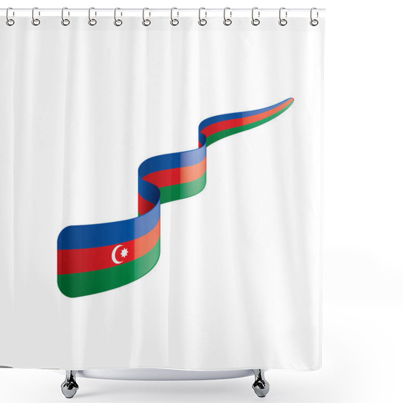 Personality  Azerbaijan Flag, Vector Illustration On A White Background Shower Curtains