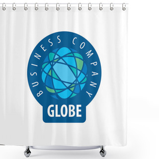 Personality  Earth  Logo Template. Globe Sign Shower Curtains
